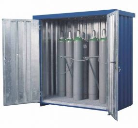 Gasflessencontainer, verzinkte uitvoering, 21 x 50 ltr gasflessen