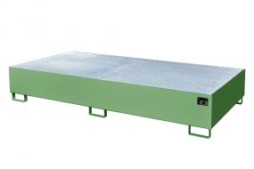 Stalen gelakte lekbak (1135ltr) - met rooster - 265x130x43,5cm