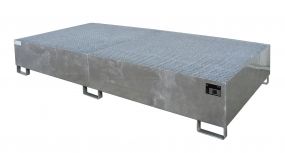 Stalen verzinkte lekbak (1135ltr) - met rooster - 265x130x43,5cm