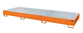 Stalen gelakte lekbak (1160ltr) - met rooster - 385x130x34cm