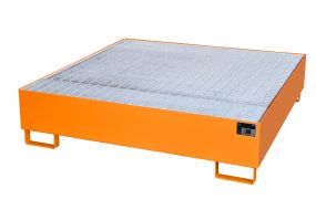 Staal gelakte lekbak (525ltr) - met rooster - 146x146x35,5cm