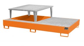 Stalen gelakte lekbak (1140ltr) - met rooster - 265x146x86cm