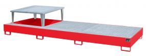 Staal gelakte lekbak (1170ltr) - met rooster - 385x146x78cm