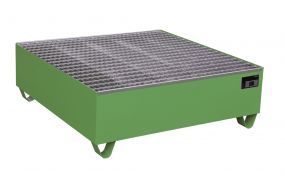 Staal gelakte lekbak (435ltr) - met rooster - 120x120x41cm
