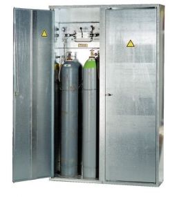 Enkelwandige verzinkte opstelkast voor gasflessen, enkele deur 1 x 50 ltr