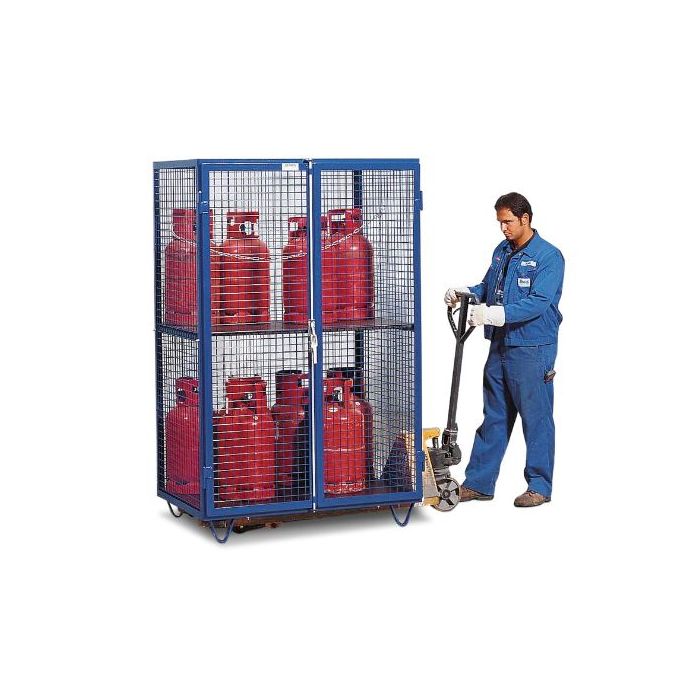 Gaasbox gasflessenberging verrijdbaar