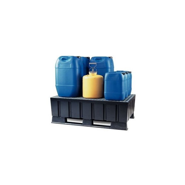 Kunststof lekbak, met verzinkt rooster