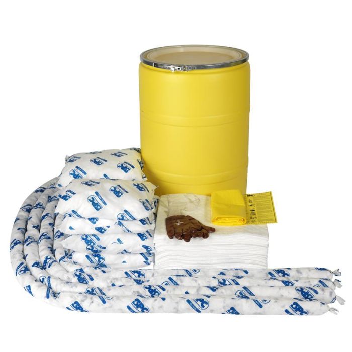 Olie spill kit 150 ltr in waterdichte UN drum