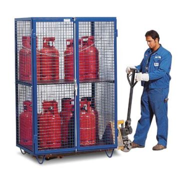 Gaasbox gasflessenberging verrijdbaar