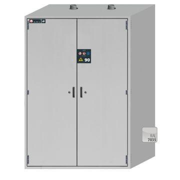 XL90.222.155 Brandwerende vatenkast, 90 min, met verzinkte lekbak, stelling en sokkel, 155,5 x 101,5 x 222,5cm