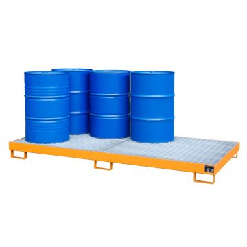 Staal gelakte lekbak (340ltr) - met rooster - 265x130x21cm