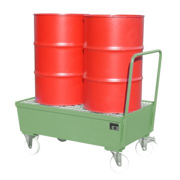 Staal gelakte verrijdbare lekbak - 120x80x111cm