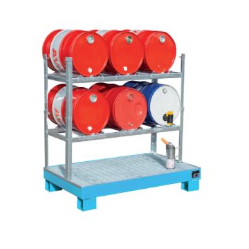 Aftapstation - verzinkt staal - Stalen opvangbak, zonder rooster