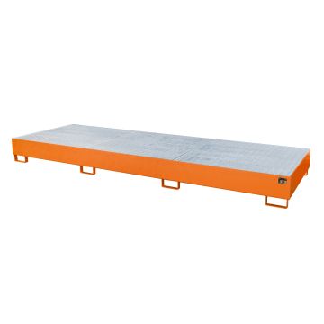 Stalen gelakte lekbak (1160ltr) - met rooster - 385x130x34cm
