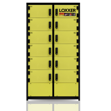 LOXXER Lithium-ION Brandwerende lockerkast STANDARD (12 lockers)