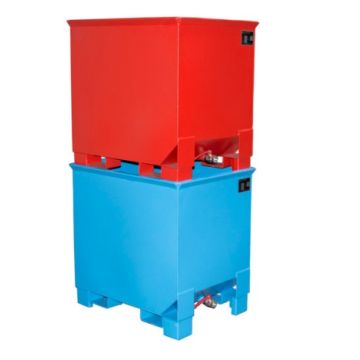 stalen afvalcontainers, olie-en waterdicht - 0,3 m3 en 0,8 m3