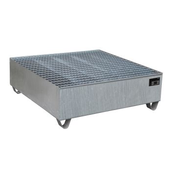 Staal verzinkte lekbak (435ltr) - met rooster - 120x120x41cm