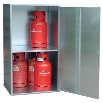 Gasflessenkast - enkele deur - verzinkt 