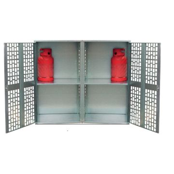 Gasflessenkast - 2 deuren - verzinkt - 9 x 33 kg of 20 x 11 kg