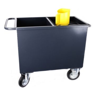 Korreldispenser met zeef op wielen