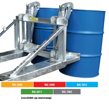 Automatische heftruck vatengrijper - voor 2 x 200 ltr vat