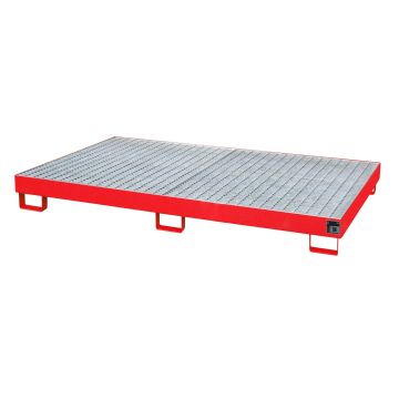 Stelling rek opvangbak (338 ltr.) met rooster - 215x130x22,5cm