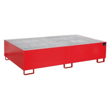 Stelling rek opvangbak (1115 ltr.) met rooster - 215x130x50,5cm