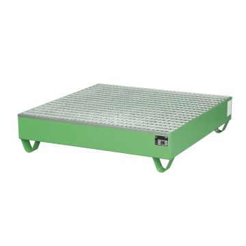 Stalen gelakte lekbak (255ltr) - met rooster - 120x120x28,5cm
